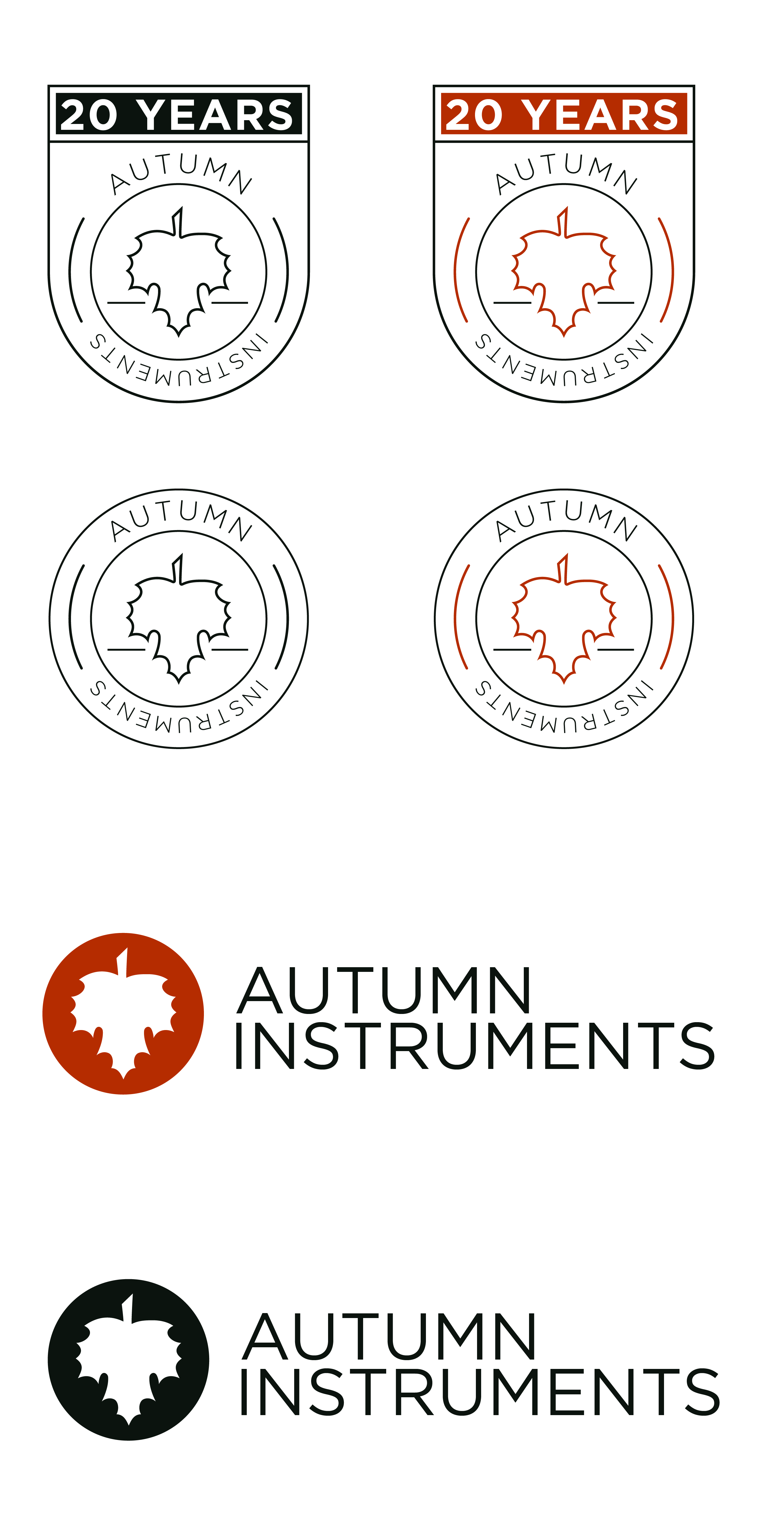 Autumn Instruments 20 year commemorative logos for light backgrounds